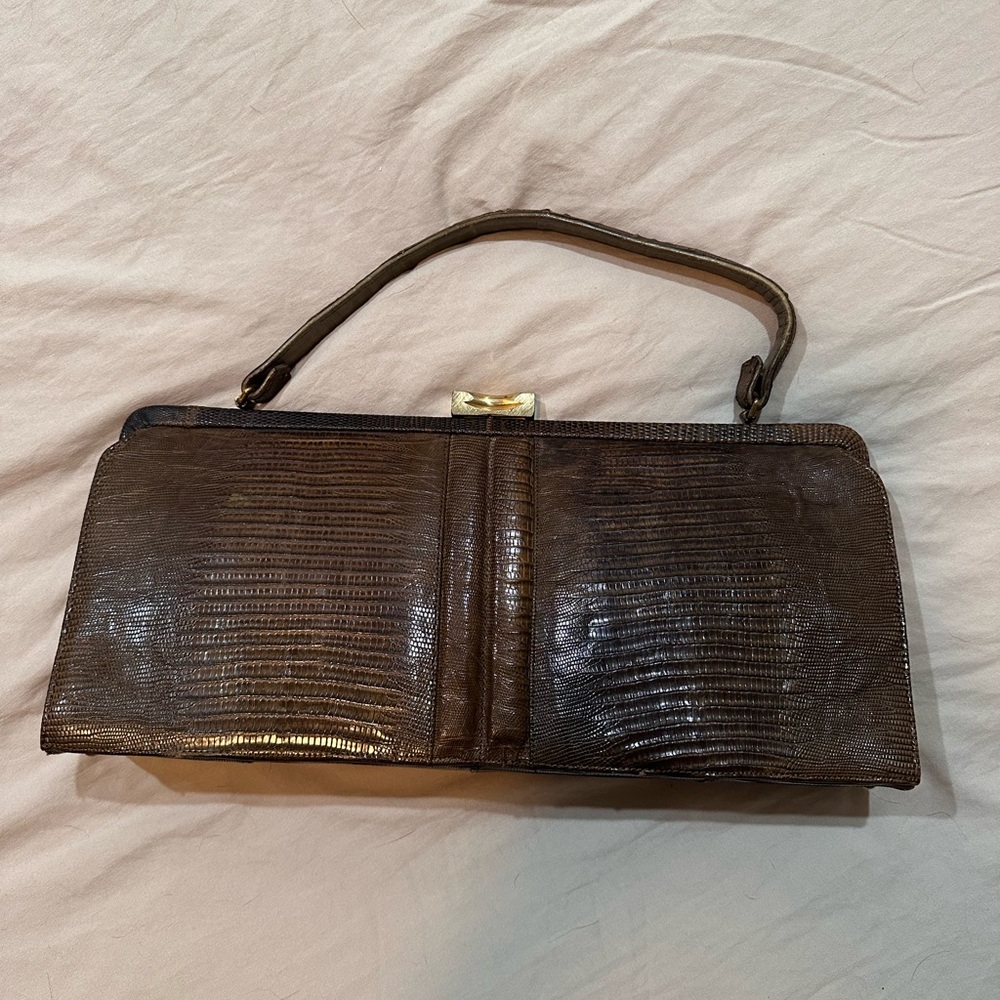 Vintage Brown Leather Clutch
